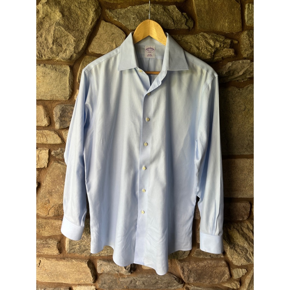 Brooks Brothers 346 Slim Fit Dress Shirt Light Blue 15.5 32/33
